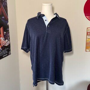 Tommy Bahama Short Sleeve Casual Polo Dark and Light Blue Causal Shirt